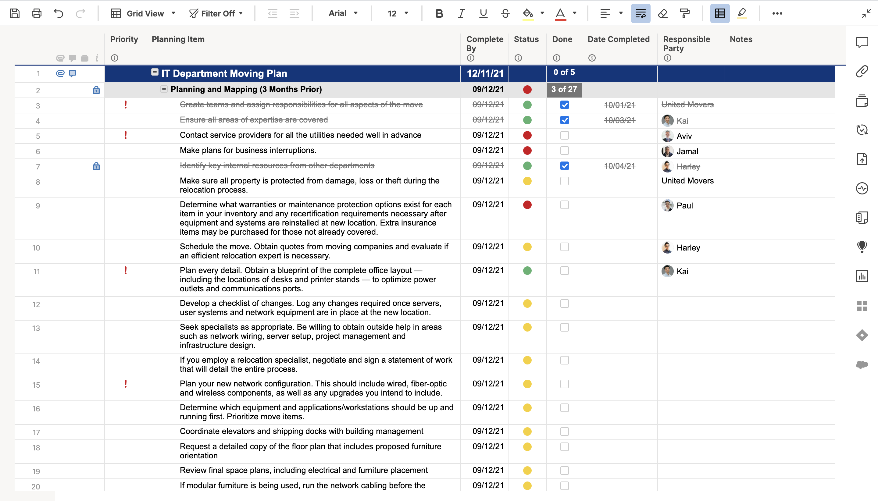 Business Relocation Plan Template